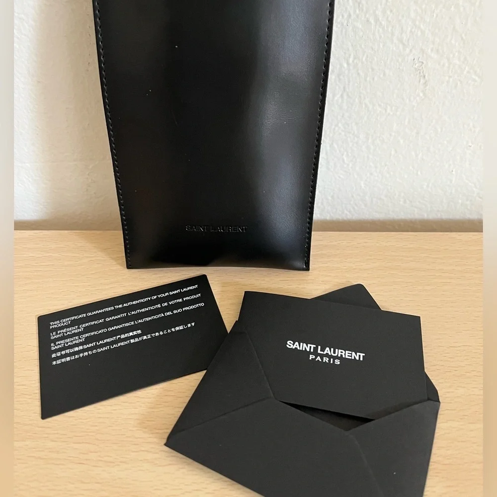 Saint Laurent Brown Tortoiseshell Havana Grey Lens Sunglasses BNWOT Unisex Paris - Picture 13 of 14